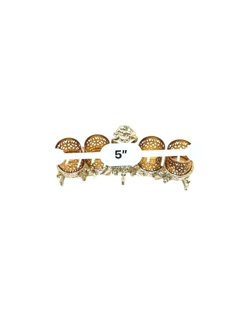 Vintage Sam Fink Gold-Tone Cherub Filigree Lipstick Holder With Four Slots